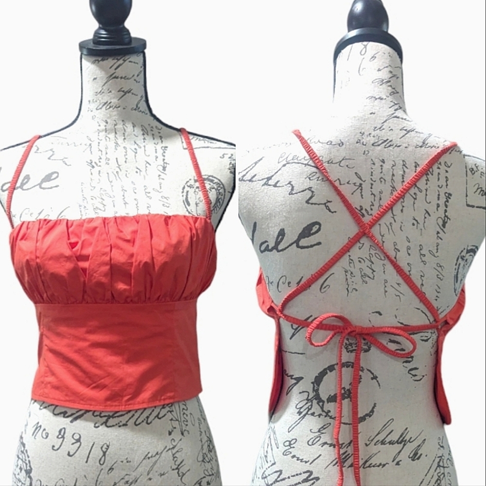 PRINCESS POLLY Cropped Backless  Halter Top ~ NWOT